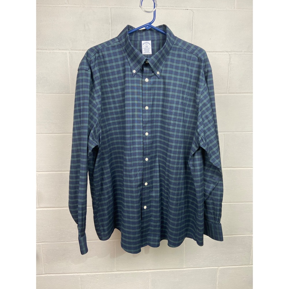 Brooks Brothers Plaid Button Down Non Iron Stretch Shirt‎ Men's XXL